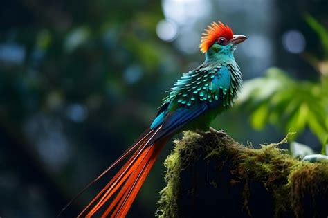  Quetzal ! Un Oiseau aux Plumes Lumineuses qui S'Envole à travers la Canopée et dont le Chant Mélodieux Éveille la Forêt